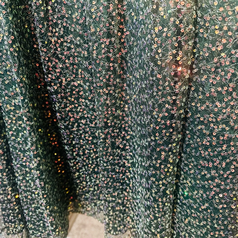 Emerald Sundae Altar’d State Mini Party Dress Sparkle Green & Gold S - Picture 14 of 16